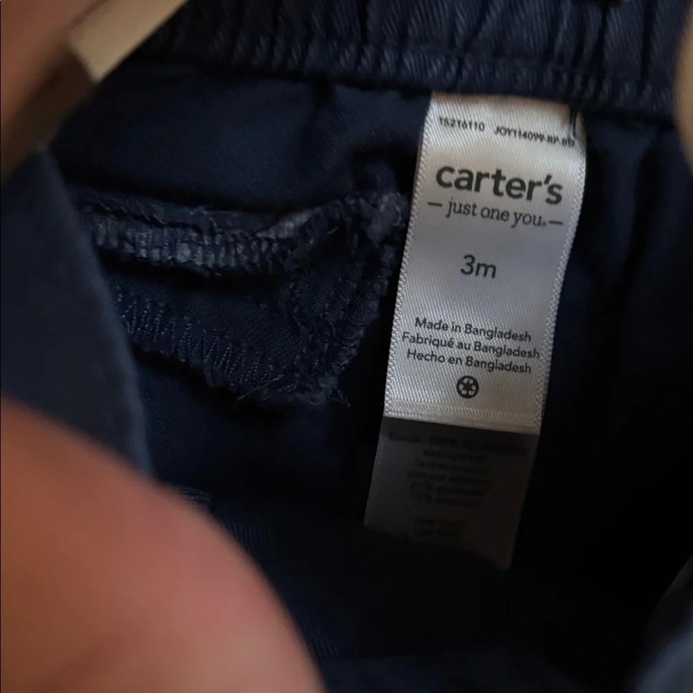 Carter's 3 piece set Striped Shirt with Olive Bow Tie and navy suspender pants